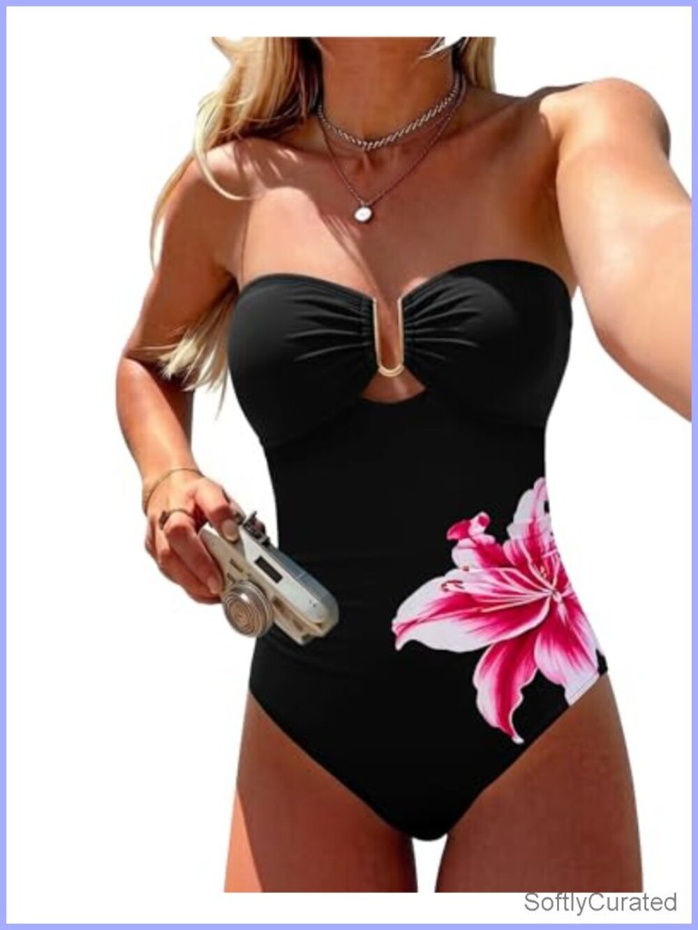 One Piece Swimsuit Tummy Control Strapless Bandeau Shapewear Swimsuit